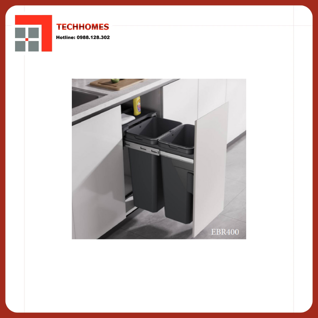 THÙNG RÁC GẮN CÁNH RAY GIẢM CHẤN EBR400 - EBR400