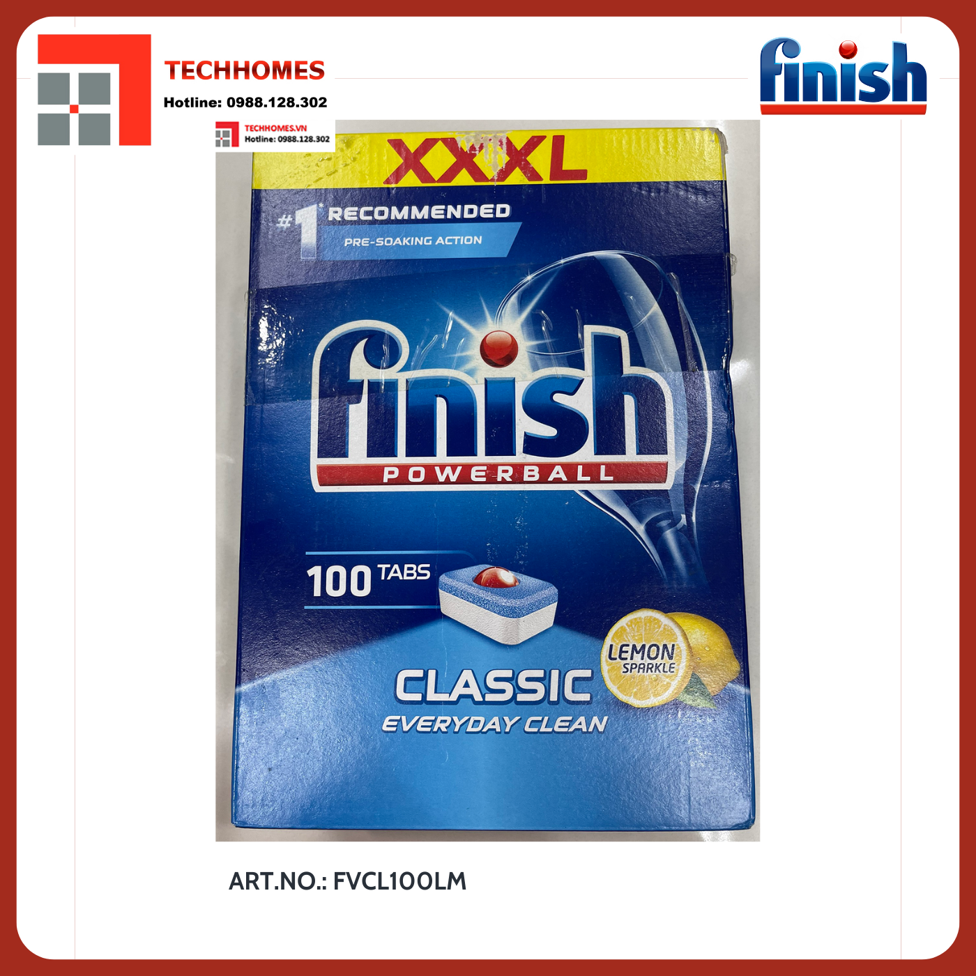 Viên rửa Finish Classic 100v lemon FVCL100LM chính hãng - FVCL100LM