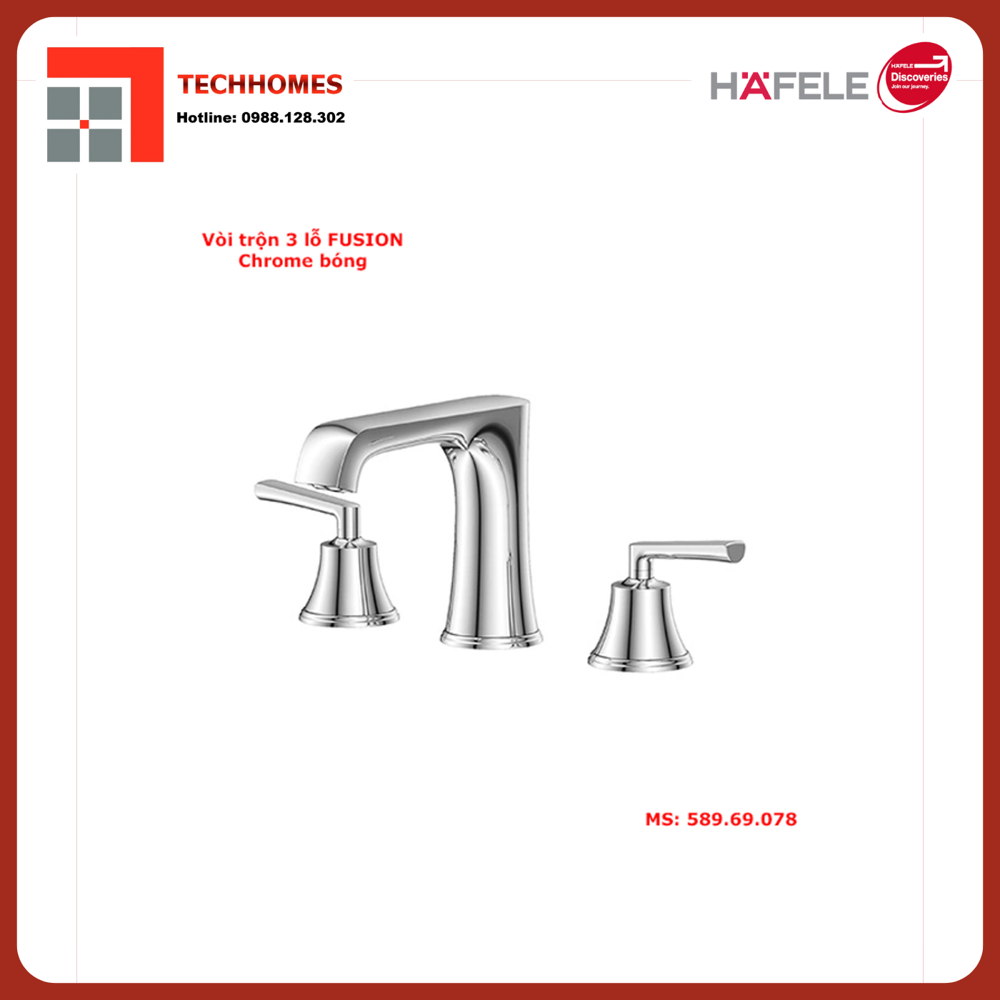 VÒI TRỘN 3 LỖ HAFELE FUSION CR 589.69.078 - 589.69.078