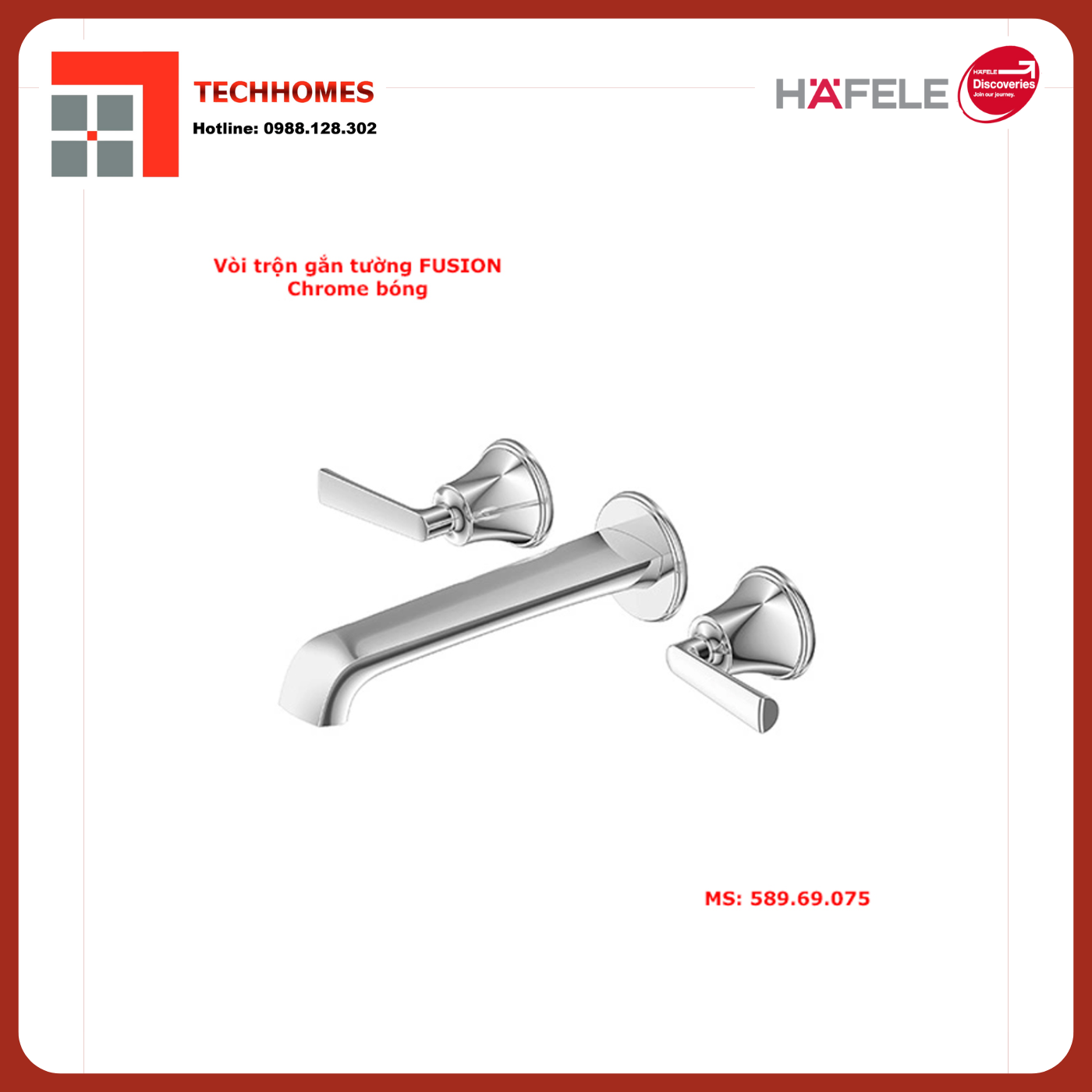 VÒI TRỘN GẮN TƯỜNG HAFELE FUSION CR 589.69.075 - 589.69.075