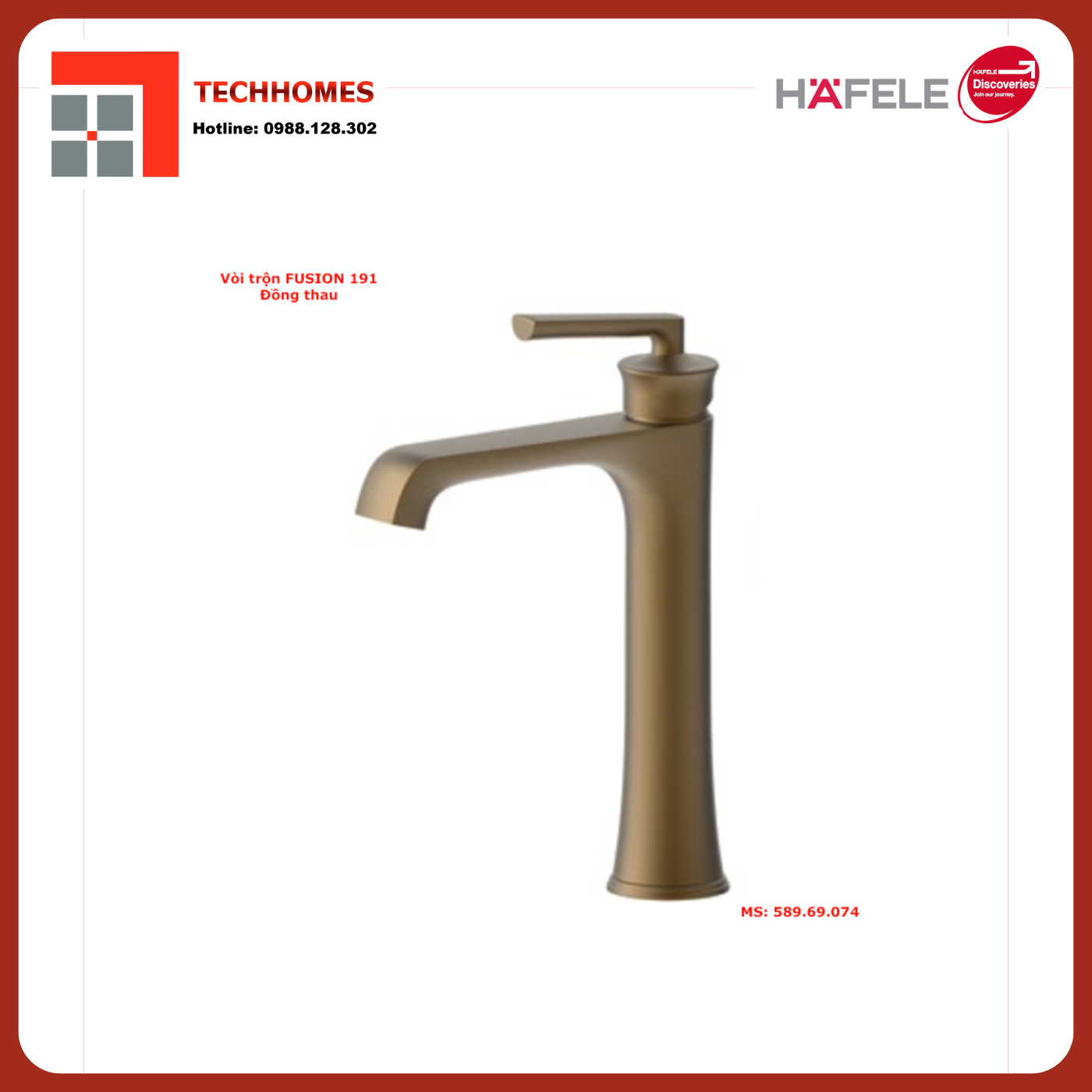 VÒI TRỘN LAVABO HAFELE FUSION 191 BZ 589.69.074 - 589.69.074