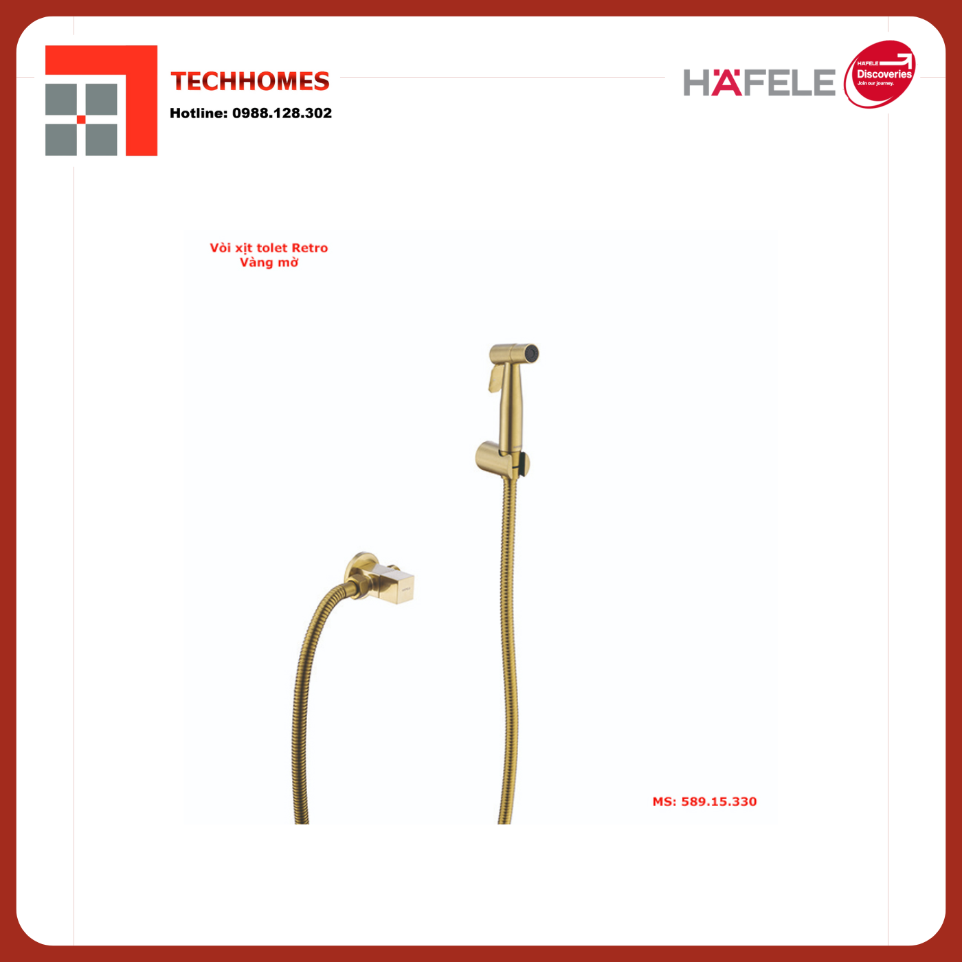 VÒI XỊT VỆ SINH HAFELE RETRO VÀNG MỜ 589.15.330 - 589.15.330